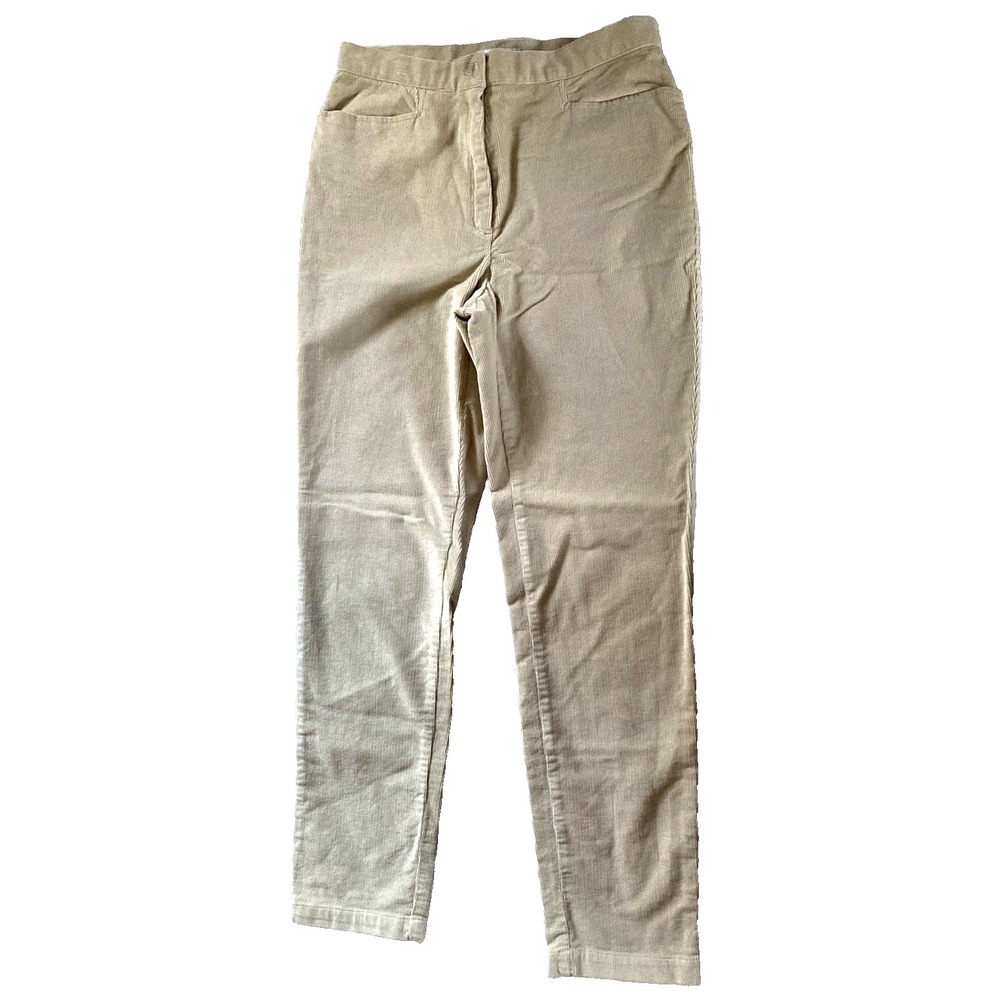 Jones New York Pants Womens 10 Khaki Stretch Corduroy Straight Leg Sport Casual